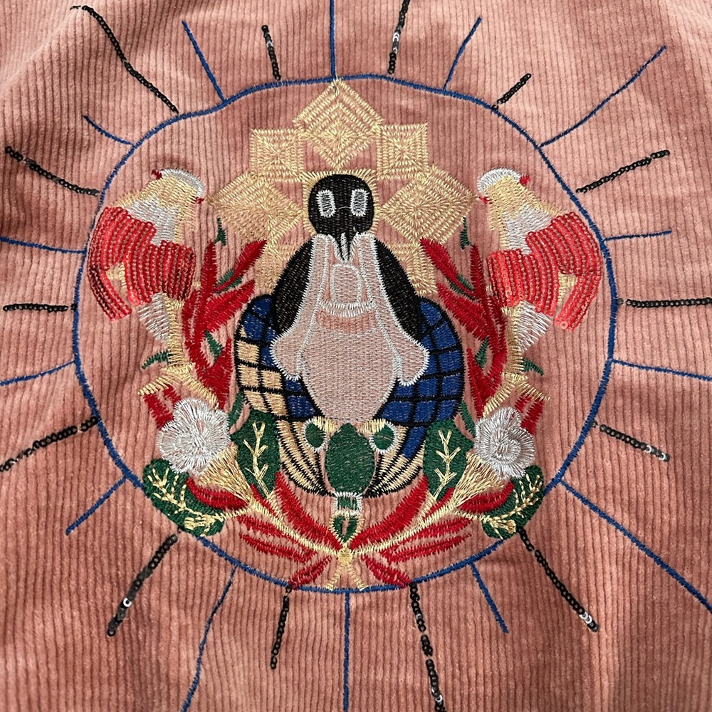 Corduroy Bomber Jacket in Pink and Gray - Picture 7 of 7